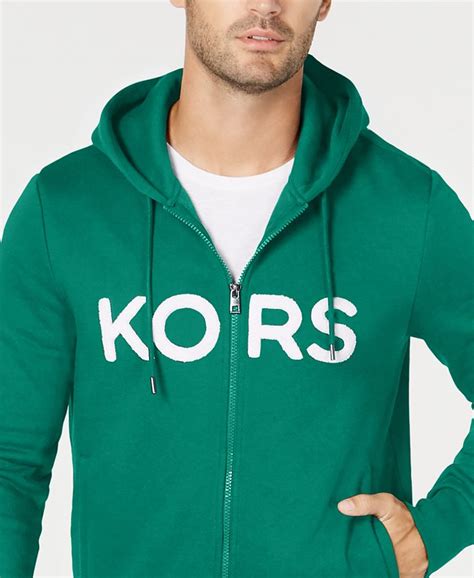 michael kors men's logo print fleece hoodie created for macy's|Logo Tape Cotton Blend Zip.